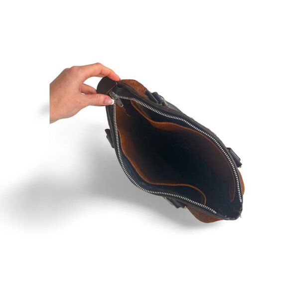 Vintage Pony Hair Leather Shoulder Strap Purse Bag - Picture 6 of 8